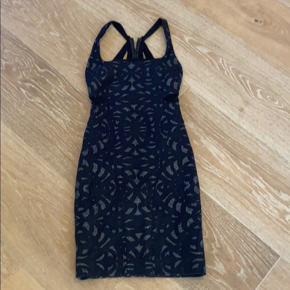 Nicole Miller cocktail dress, black with silver